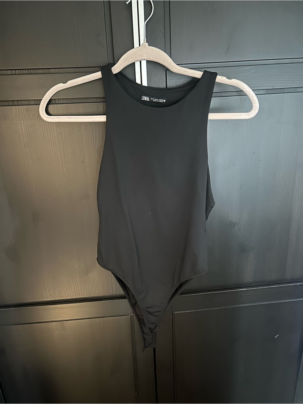 Zara Black High-Neck Sleeveless Bodysuit